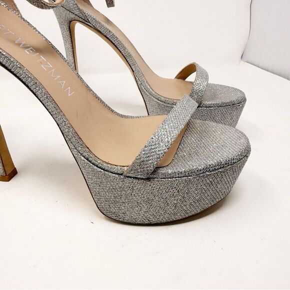 Stuart Weitzman Nudistcurve Hollywood Platform Glitter Heels Size 11 - Picture 3 of 8